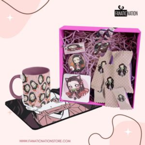 Pack kimetsu no yaiba - Nezuko 4  (Taza, , Lanyard, posavaso, mousepad)