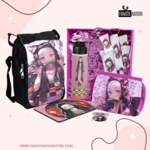 Pack Nezuko Modelo #01 (Lonchera, tomatodo, mouse pad, lanyard, cartuchera)